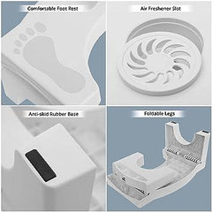 Foldable Toilet Stool for Every Home with Air Freshener Slot