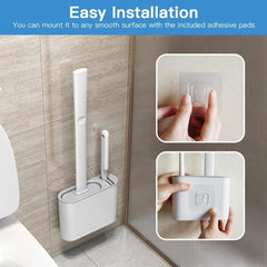 Wall Mounted Silicone Toilet Brush Set – Smart Cleaning Made Easy