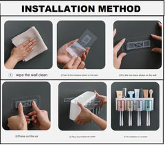 Wall Mounted Toothbrush Holder & Organizer Set