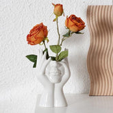 Aesthetic Face Vase – Modern Ceramic Home Décor (Glossy Finish)