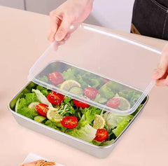 Non Stick Stainless Steel Baking Pan & Food Storage Box with Cover