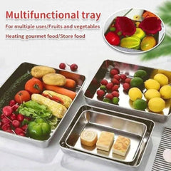 Non Stick Stainless Steel Baking Pan & Food Storage Box with Cover