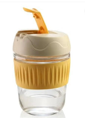 Glass Tumbler with Airtight Lid & Straw