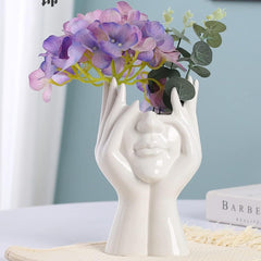 Aesthetic Face Vase – Modern Ceramic Home Décor (Glossy Finish)