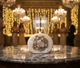 Intricate Peach Resin Clutch Bag – Handmade Elegance for Every Occasion