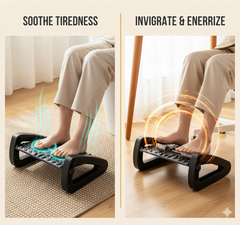 Adjustable Foot Rest for Under Desk at Work with Massage Surface | Ergonomic Office Foot Rest Stool for Relieving Leg Pressure & Improving Circulation | Footrest for Home & Office Comfort
