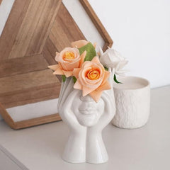 Aesthetic Face Vase – Modern Ceramic Home Décor (Glossy Finish)