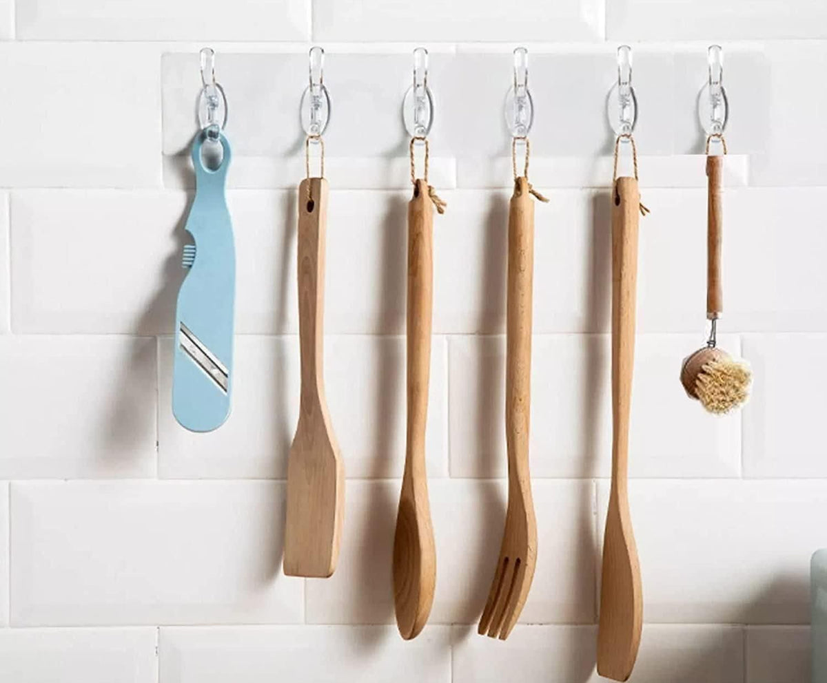 Self Adhesive Wall Hanger Hooks – Strong Transparent for Kitchen & Home | No Drill Magic Sticker