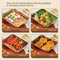 Non Stick Stainless Steel Baking Pan & Food Storage Box with Cover