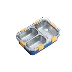 Leak-Proof Stainless Steel Lunch Box  – 3 Compartment  Lunch Box with Spoon & Fork | Hot & Cold Food Container for Office, School & Travel