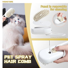 Pet Steam Hair Brush for Dogs & Cats