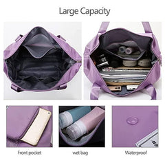 Lavender Foldable Travel Duffle – Lightweight Nylon 22 cm Weekend Bag