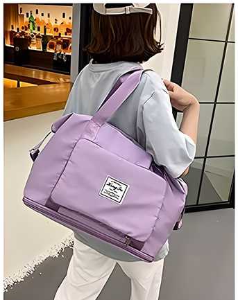 Lavender Foldable Travel Duffle – Lightweight Nylon 22 cm Weekend Bag