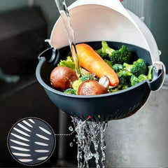 Vegetable Cutter – 7 in 1 Multifunction Magic Rotate Vegetable Cutter with Drain Basket Large Capacity