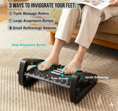 Adjustable Foot Rest for Under Desk at Work with Massage Surface | Ergonomic Office Foot Rest Stool for Relieving Leg Pressure & Improving Circulation | Footrest for Home & Office Comfort